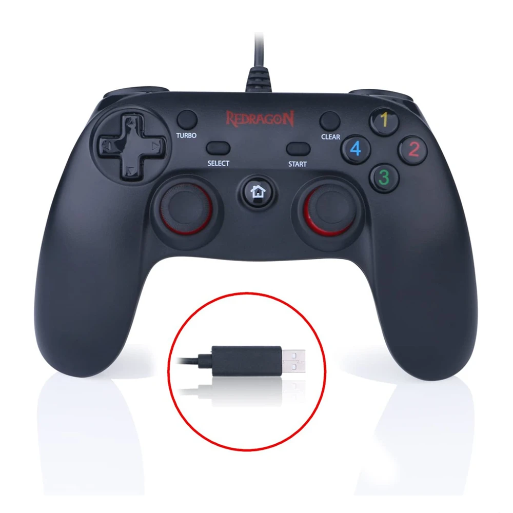 

Redragon G807 Gamepad, PC Game Controller, Joystick with Dual Vibration, Harrow, for Windows PC,PS3,Playstation,Android,Xbox 360