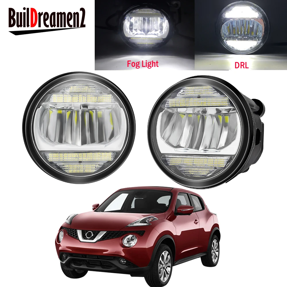 

2 Pieces Car Fog Light Assembly LED Daytime Running Lamp DRL 30W H11 12V For Nissan Juke F15 Hatchback 2010 2011 2012 2013 2014