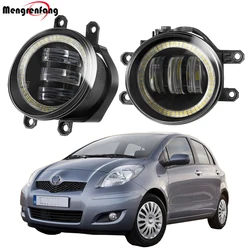 2 X Fog Light Assembly 30W 6000LM Car LED Angel Eye DRL Fog Daytime Running Lamp 12V For Toyota Yaris (_P9_) Hatchback 2005-2014