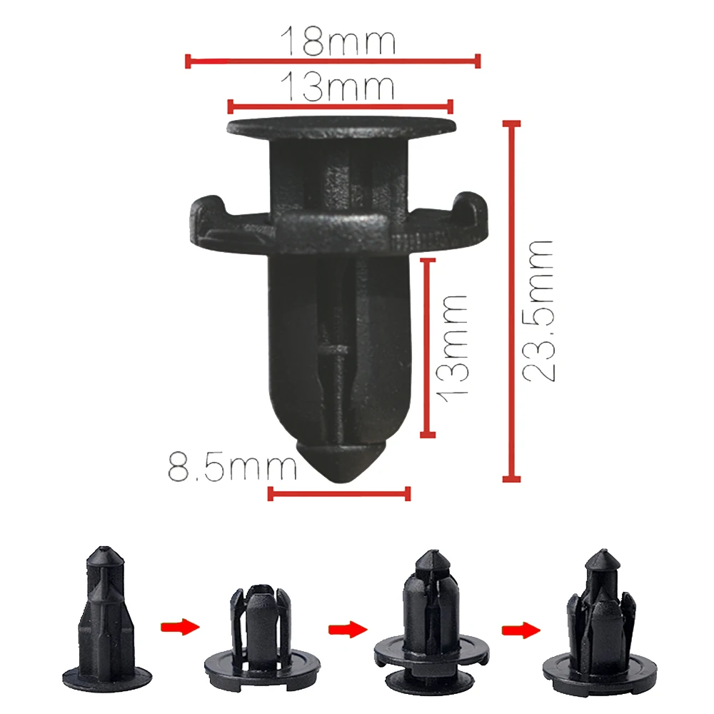 

9 мм отверстие отделка панель зажим пластиковые заклепки x30 расширительный штифт подходит для автомобильного крыла решетка бампер для Honda & Mitsubishi 1998 - On