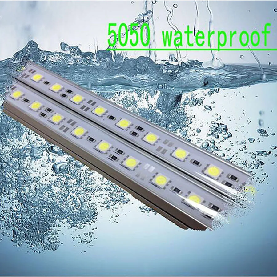 50PCS DC 12V 24V IP68 50cm 100CM 36LED 5050 SMD Waterproof Hard Rigid Strip Cabinet Bar Light