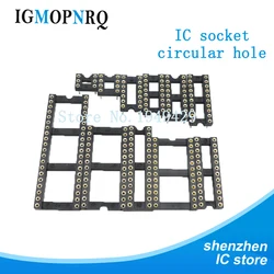 200PCS Round Hole IC socket DIP 6 8 14 16 18 20 24 28 40 pin Sockets DIP6 DIP8 DIP14 DIP16 DIP18 DIP20 DIP28 DIP40 pin Connector