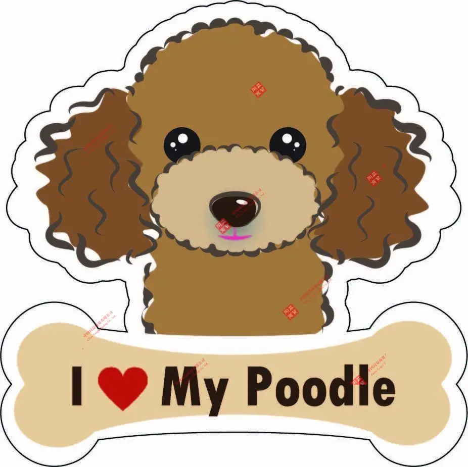 

Art Pattern Dog Bone Sticker I Love My Poodle Car Sign Puppy Decal Motorcycle Decals