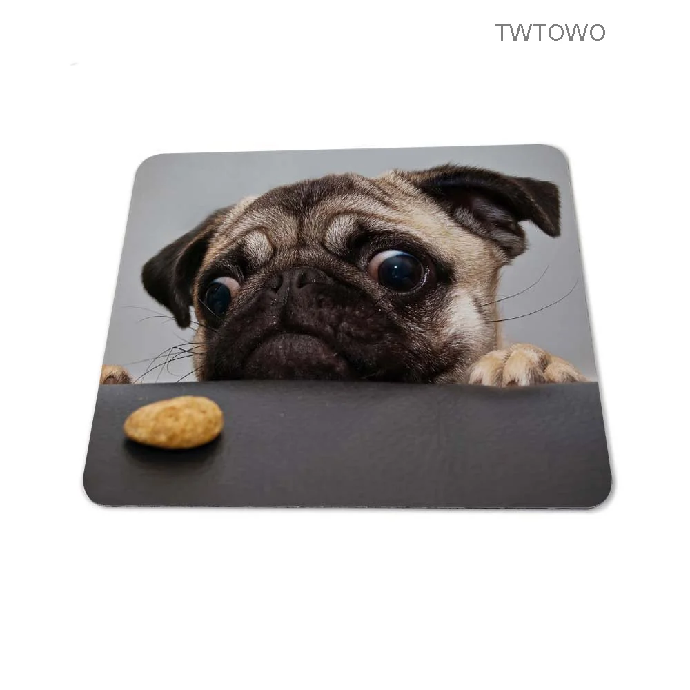 Animal Pug Overlock Gaming Rubber Dog Mouse Pad Silicon Mat Gaming Mouse Pad 180 * 220mm