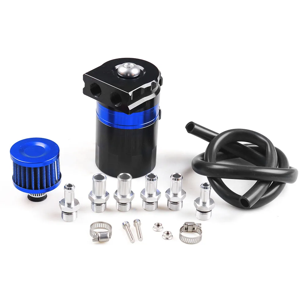 Car Aluminum Reservoir Oil Catch Can Tank Baffled Reservoir With Filter Universal Kit BX101993