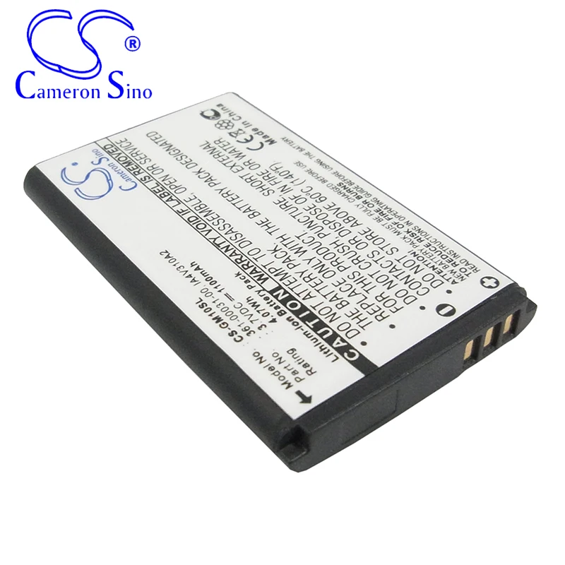 CameronSino แบตเตอรี่สำหรับ Xplova G3 GPS Navigator แบตเตอรี่1100MAh/4.07Wh 3.70V Li-Ion สีดำ