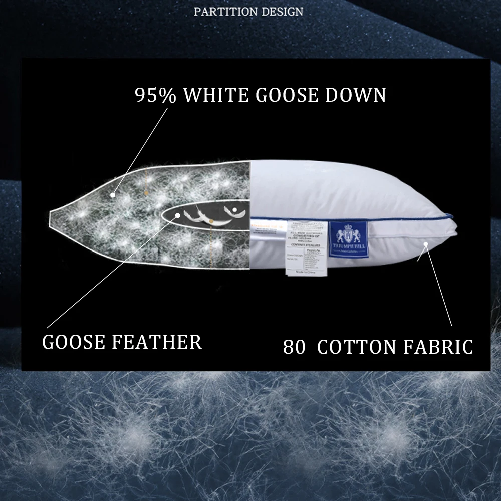 100% White Goose Down Cushion Natural Down  Throw Pillow Core Headrest Hotel Choiceness Of Sofa Pillows Can Be Customized
