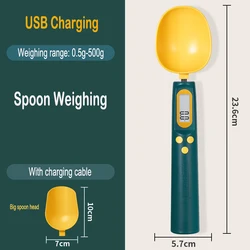 USB Rechargeable LCD Digital Screen Spoon Scale Weighing Portable Mini Kitchen Food Scale, Bakery Supplies Tool 500g 0.5g 1 Pc