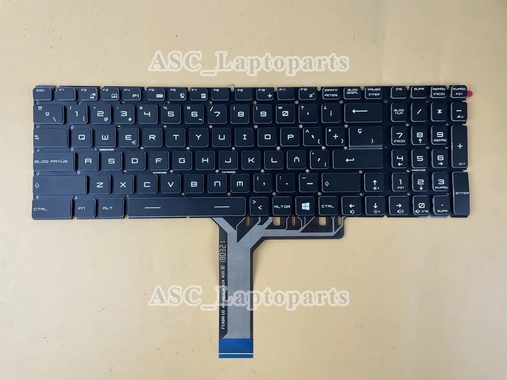 Imagem -03 - Teclado Espanhol Teclado para Msi Gt62vr 6rd Gt62vr 6re Gt72vr 6rd Gt72vr 6re Gt72s 6qd Gt72s 6qe Dominator Backlit Cristal Novo