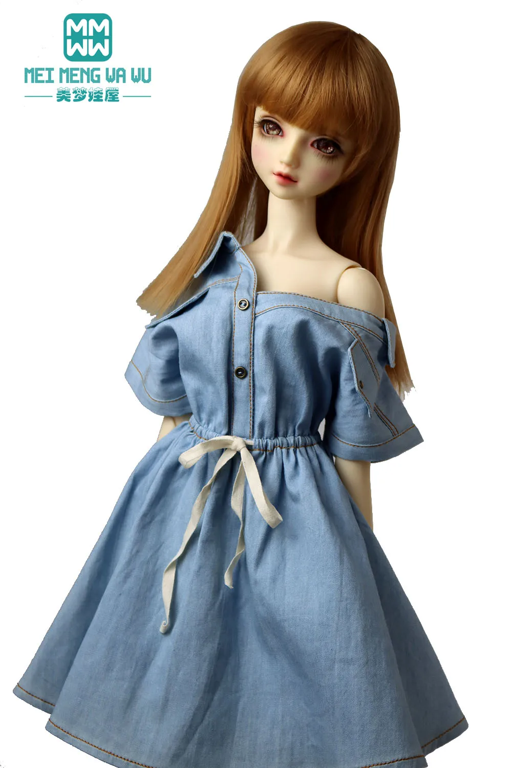 BJD Doll clothes Fashion denim strapless dress for 58-60CM 1/3 SD DD Dolls Toys Ball Jointed Doll accessories