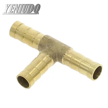 1 pces reduzem o t 4mm-19mm do encaixe da mangueira da farpa do bronze da forma t-forma adaptador farpado do conector do acoplamento do cobre da farpa do tubo da mangueira de 3 vias