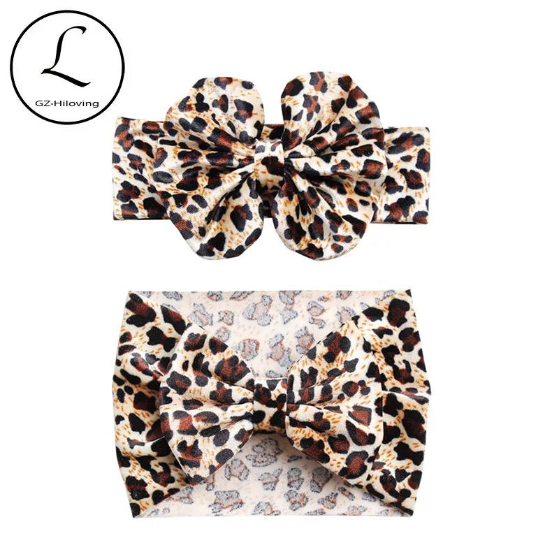 

Newborn Baby Velvet Leopard Bow Headband Turband For Girls Toddlers Big Bow Knot Hari Band Accessories Kids Stretch Headwear