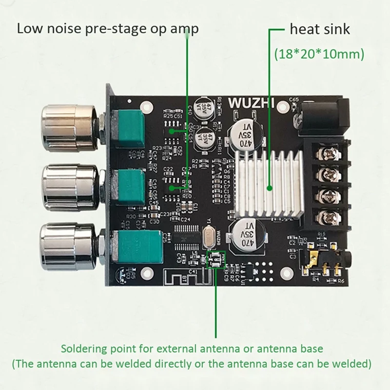 ZK-502MT Bluetooth 5.0 Subwoofer Amplifier Board 2.0 Channel High Power Audio Stereo Amplifier Board 2X50W Bass AMP