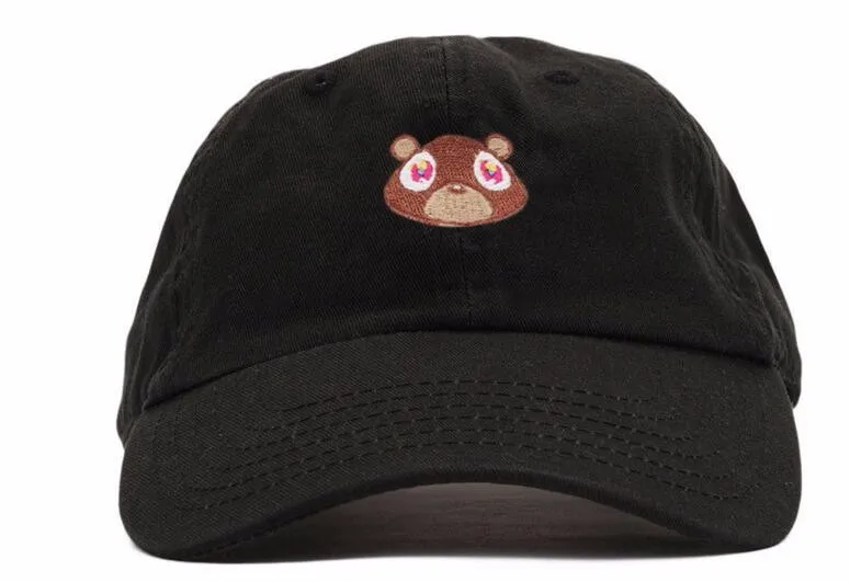 Kanye West Ye-gorra de béisbol bordada con dibujos animados para hombre y mujer, gorro de béisbol con estampado de oso pequeño, 100% algodón,