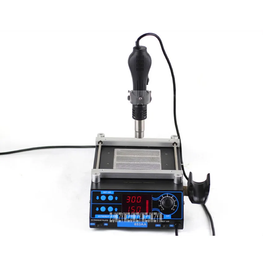 853AA Multifunctional Hot Air Desoldering Station Hot Air Gun Soldering Iron Preheating Station Rework Station 110V/220V 1200W