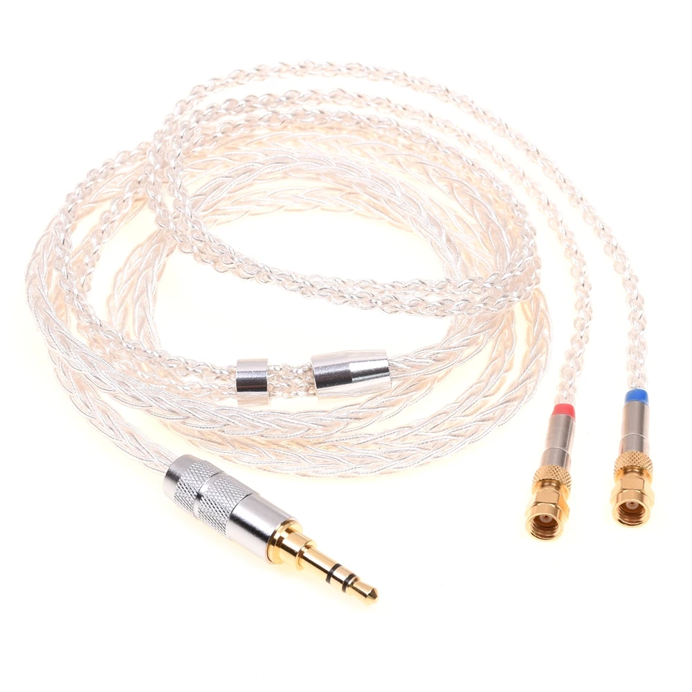 

Soft TPE Clear 8 Cores Silver Plated HiFi Headphones Upgrade Cable Dual SMC Compatible for Hifiman He-5 He-6 He-500 HE560