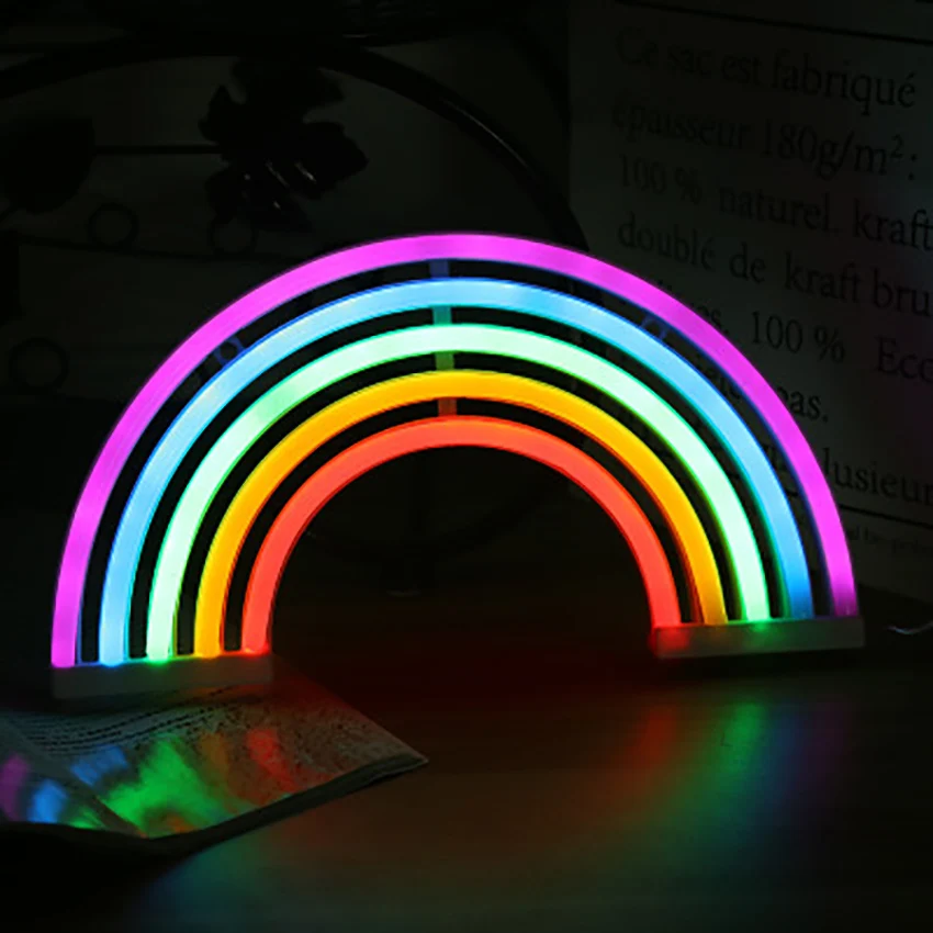 Neon Licht Dekoration Regenbogen Lampe Kinder Schlafzimmer FÜHRTE Wand Licht Neon Lampe Rohr Wohnzimmer Korridor Beleuchtung