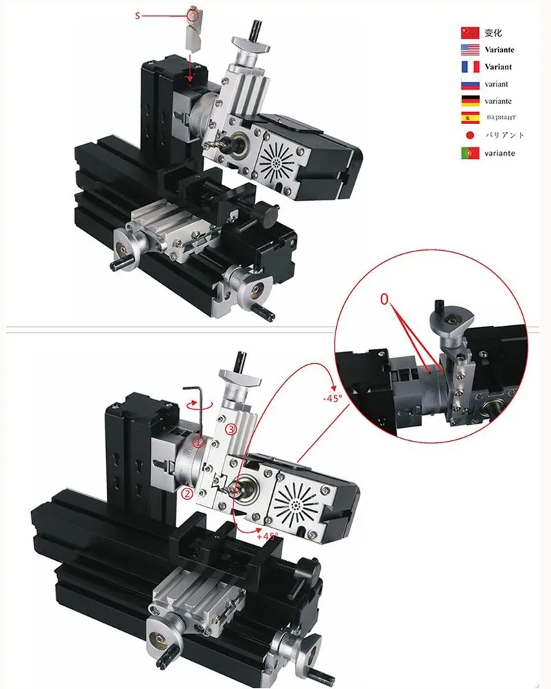 Thefirsttool Zhouyu TZ20005MM Big Power 60W Mini Metal Horizontal Milling Machine 12000r/min Kids  DIY Education Best Gift