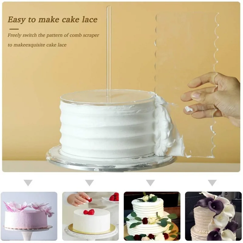 Transparent Acrylic Round Cake Pan Set Cream Cake Baking Craft Tool Cake Decorating Tools Baking Accessories