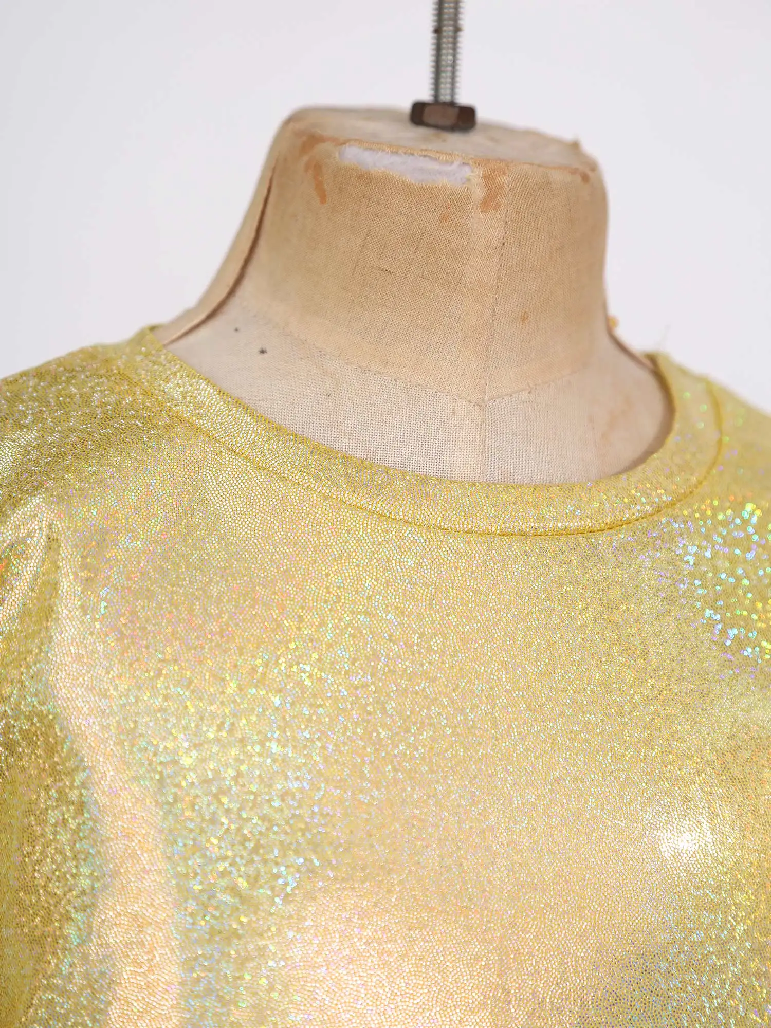 Kids Girls Sparkly Metallic Shiny T-Shirt Boys Short Sleeves Loose T-Shirt for Jazz Hip Hop Dance Costume Stage Performance