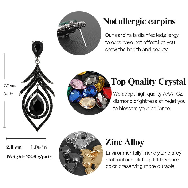 Veyofun Vintage Hollow Crystal Rhinestone Drop Earrings Classic Dangle Earrings Fashion Jewelry for Woman New