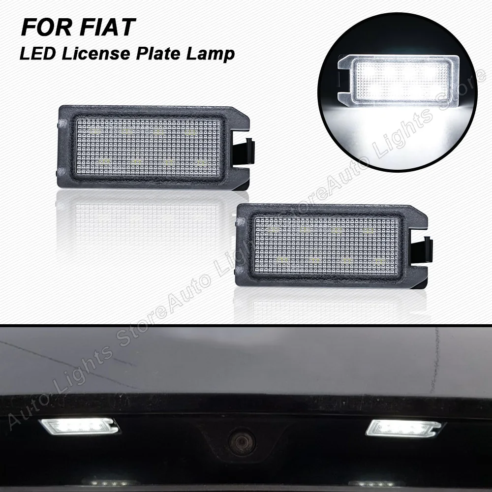 2Pcs LED License Plate Light Number Plate Lamp For Jeep Grand Cherokee Compass Patriot Fiat 500 Dodge Viper Maserati Levante