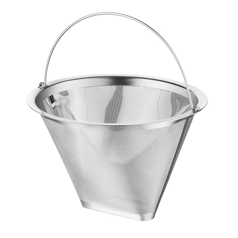 Cone Coffee Coffee Filter Reusable Stainless Steel Material with Handle