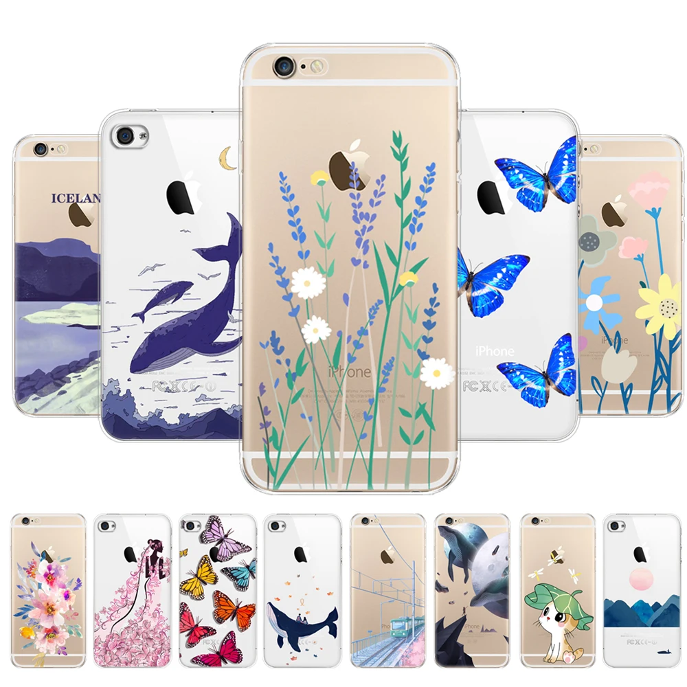 For iphone 5s 5 s se 2016 4 4s Case soft silicon tpu phone Shell Cover For Apple iPhone 6s 6 s plus Fundas coque bumper