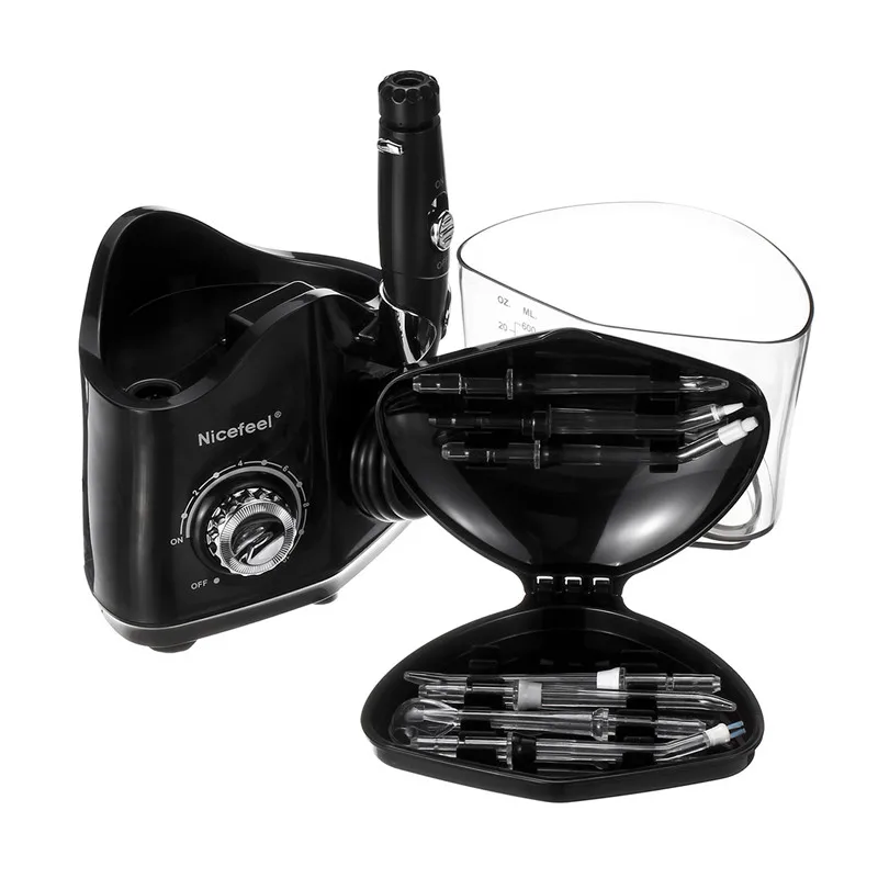 Nicefeel Oral Irrigator  Water Pulse Flosser Dental Jet Teeth Cleaner Hydro Jet With 600ml Water Tank and 7Nozzle Tooth Care