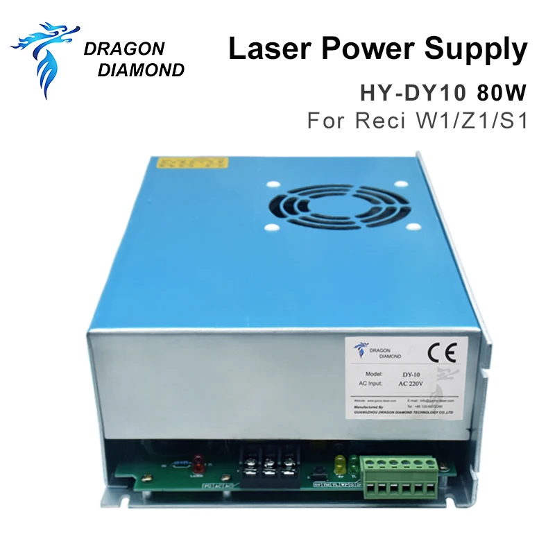 80w hy dy10 co2 laser netzteil für reci serie w1/t1/w2/t2 rohr für laser gravur schneide maschine