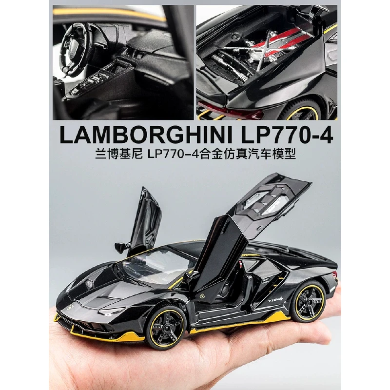 LP770 1:32 Lamborghinis Aventado SVJ63 Alloy Car Model Diecast Sound Super Racing Lifting Tail Hot Car Wheel For Children Gift