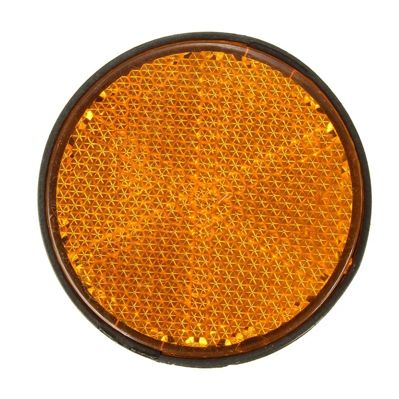 2Pcs Round Red Reflector Universal for Motorcycle ATV 5.6x0.8cm & 2 x 2Inch Round Orange Reflectors Universal