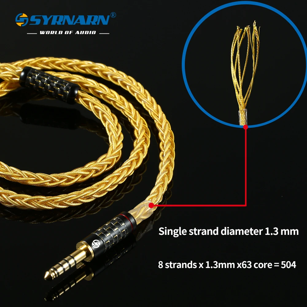 SYRNARN OCC rame 8 core In-ear auricolare cavo di aggiornamento 3.5/4.4MM per audio-technica LS50is 70 LS200 E40 filo fai da te A2DC/MMCX 0.78