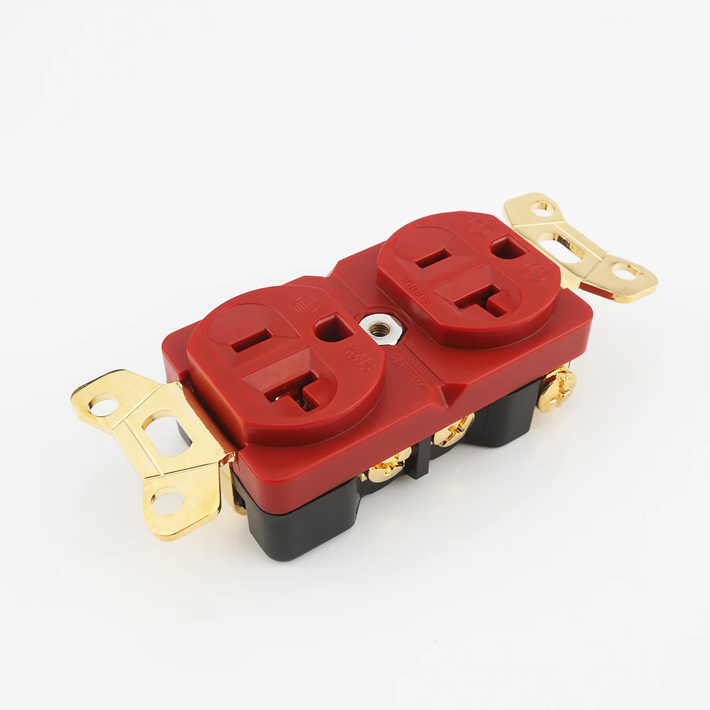 Viborg VM02G 100% Pure Red Copper High Grade US Receptacle HIFI AC Power US Socket Receptacle