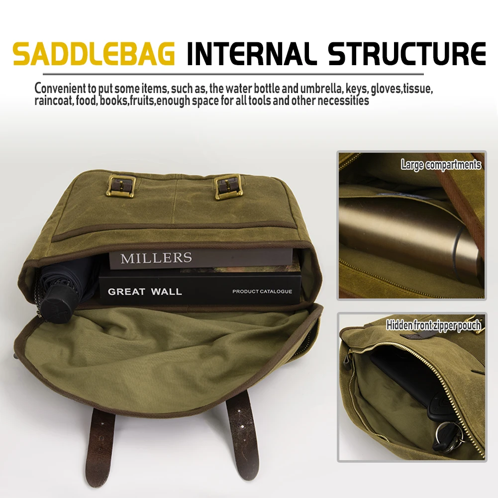 Unversial Side Bag Saddlebag Motorcycle Retro Side Bag Travel Knight Rider for Harley Touring Triumph Bonneville Honda