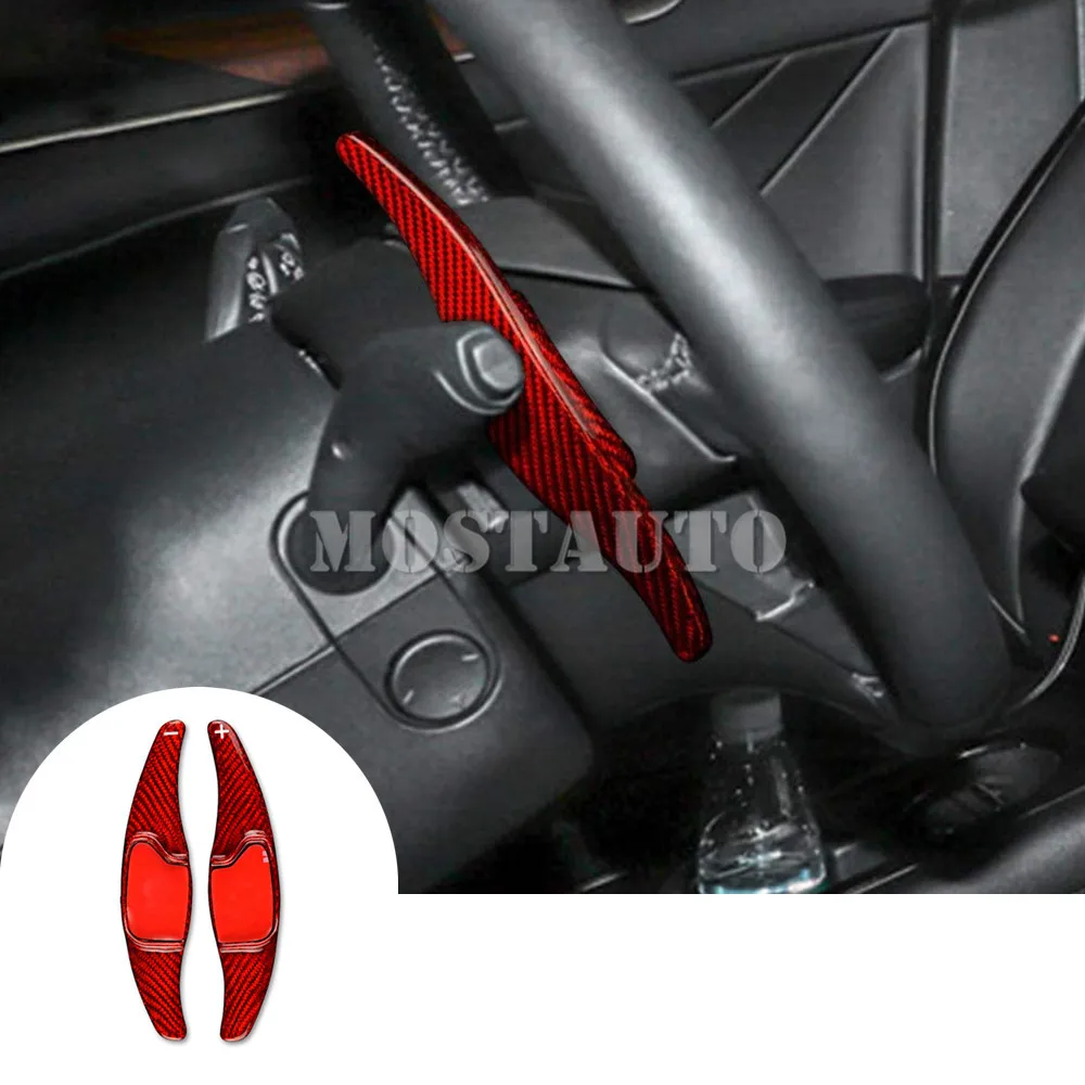 

For Lincoln MKC MKX MKZ Real Carbon Fiber Paddle Paddle Shift Steering Wheel Shifter Extension Black/Red