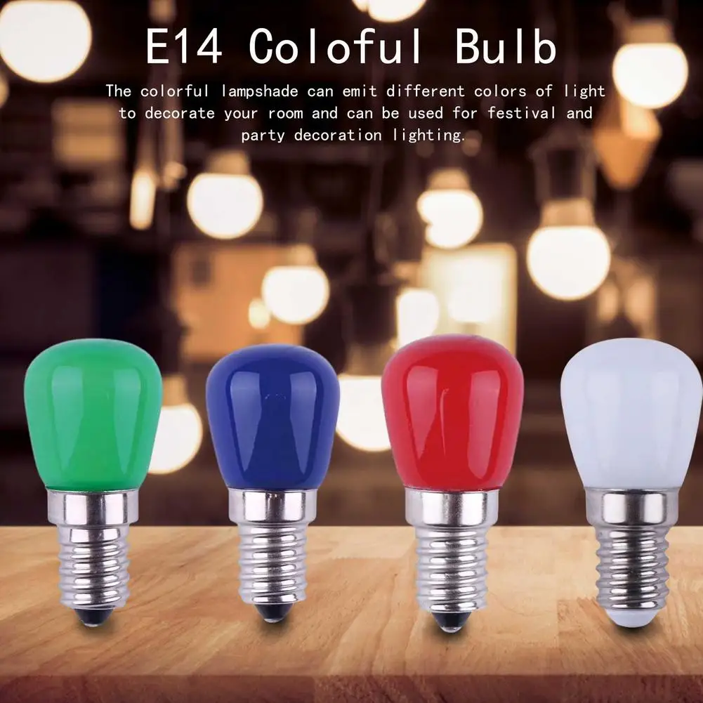 2pcs E14 Colorful LED Bulb Fridge Light Sewing Machines Lamps Christmas Wedding Bedroom Yard Decorative