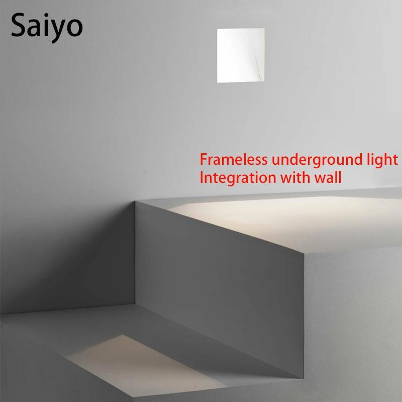 

Saiyo LED Underground Light 3W Aluminum Frameless Buried Lamp Borderless Lights For Gangway Stairs Wall Corners Indoor Lighting