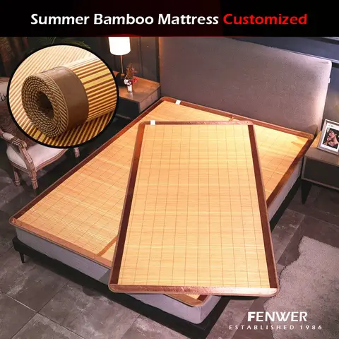 FENWER Fabricación de colchonetas de bambú 100% natural, colchón de verano de comodidad natural Tamaño personalizado