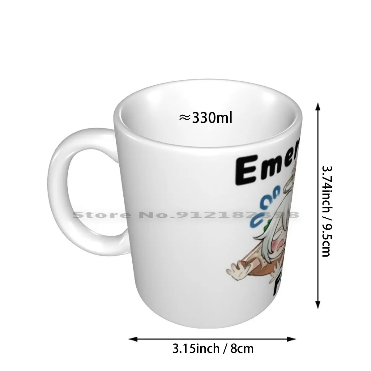 Genshin Impact | Paimon Emergency Food W / Text Ceramic Mugs Coffee Cups Milk Tea Mug Genshin Impact Genshin Impact Paimon Cute