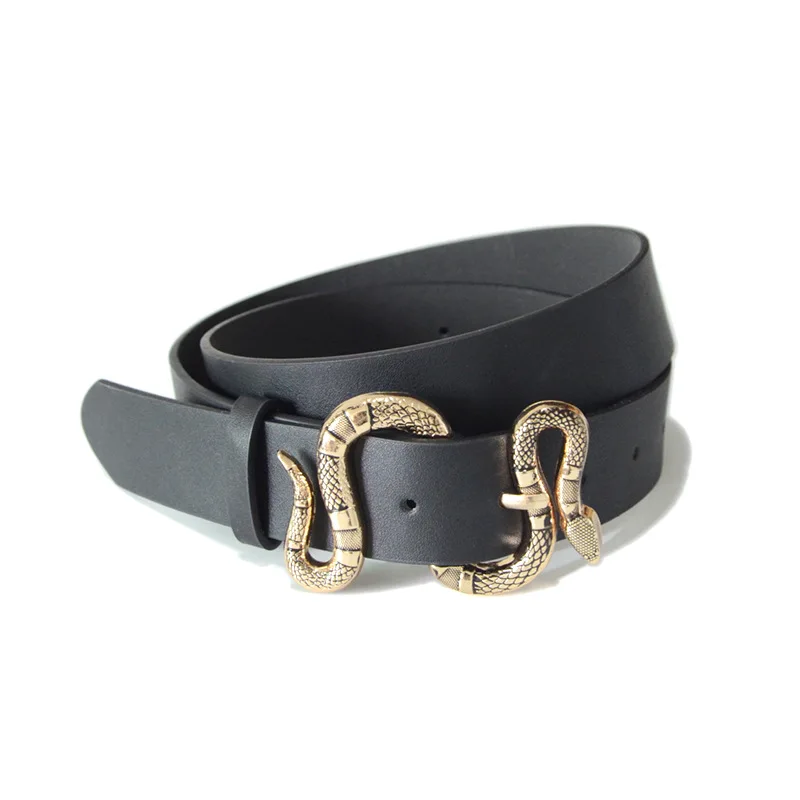 Leren riem met slangengesp Coole tailleband Punk PU lederen riem Dameskleding Accessoires Luxe riem voor jeansjurk