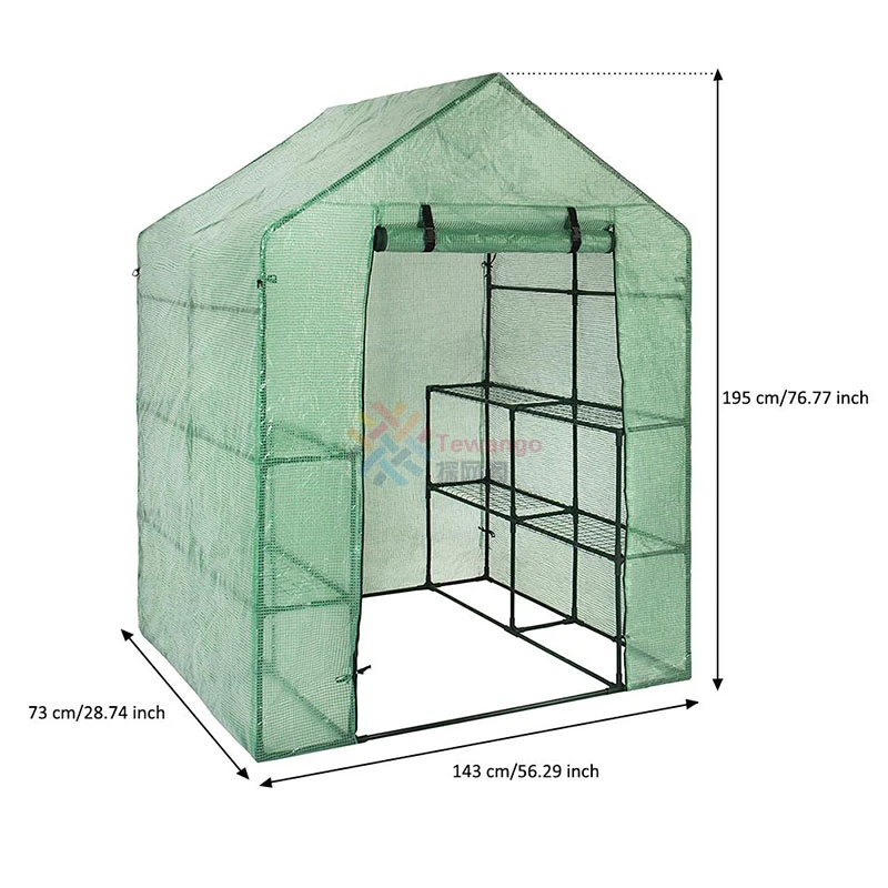 Tewango Garden Greenhouse PE Cover rośliny utrzymuj ciepło Sunroom na kwiaty Roll-up Windows bez ramki 69*49*160cm/143*73*195cm