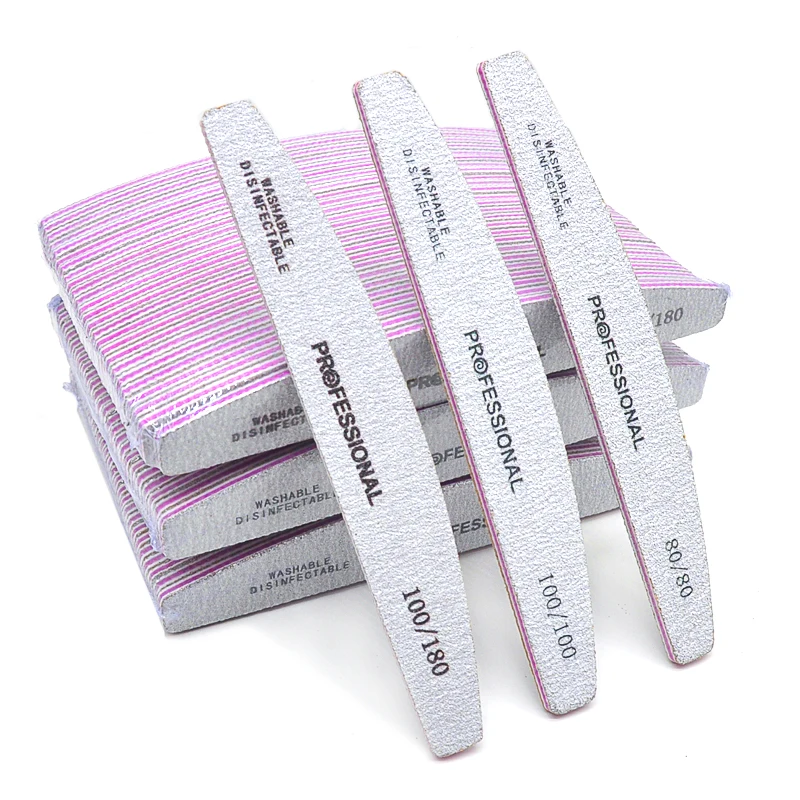 

50 Pcs Professional Nail File Lime a Ongle Polishing Nails For Manicure 100 180 Double Sided Sanding Buffer Block Pedicure Tools