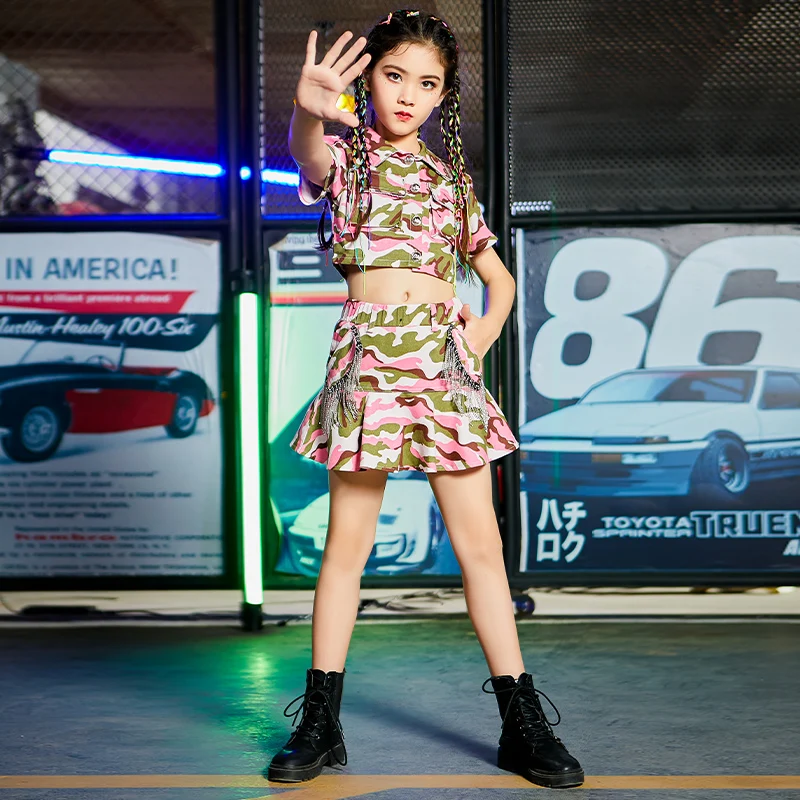 

Jazz Dancer Outfit Cheerleader Uniform Girls Set Stage Costume Hip-Hop Street Dancewear Festival Clothing Concert Outfit DL8482