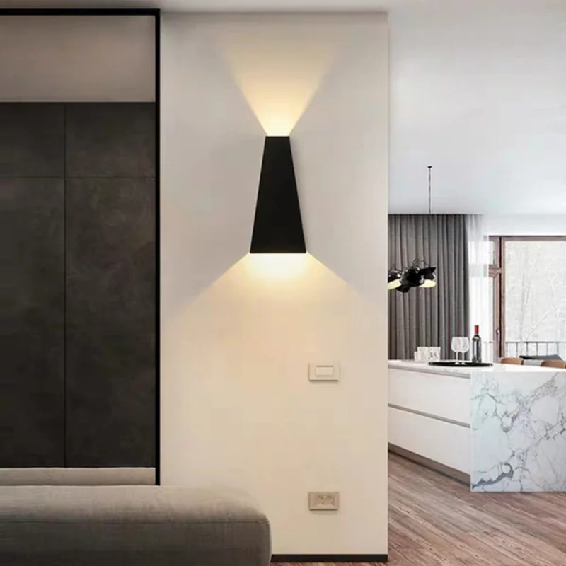 SANDIY Up and Down Wall Lamp White Room Decor LED Aluminium Sconce Light for Bedroom Bedside Livingroom Corridor Aside Lighting