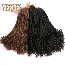 VERVES Box Braids Hair Synthetic 14 inch and 18 inch Crochet Hair Extensions 24 Strands/pack Ombre Braiding Hair Braids twist