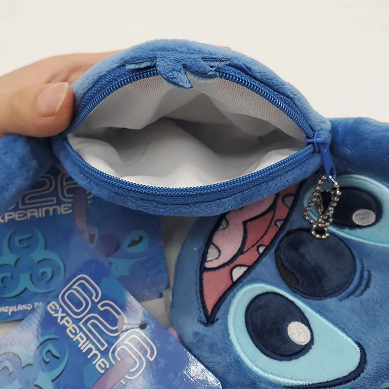 Disney Lilo & Stitch Plush เหรียญการ์ตูนความคิดสร้างสรรค์มินิกระเป๋าสตางค์ Stitch กระเป๋าที่ใส่บัตรประชาชนเด็กซิปกระเป๋า