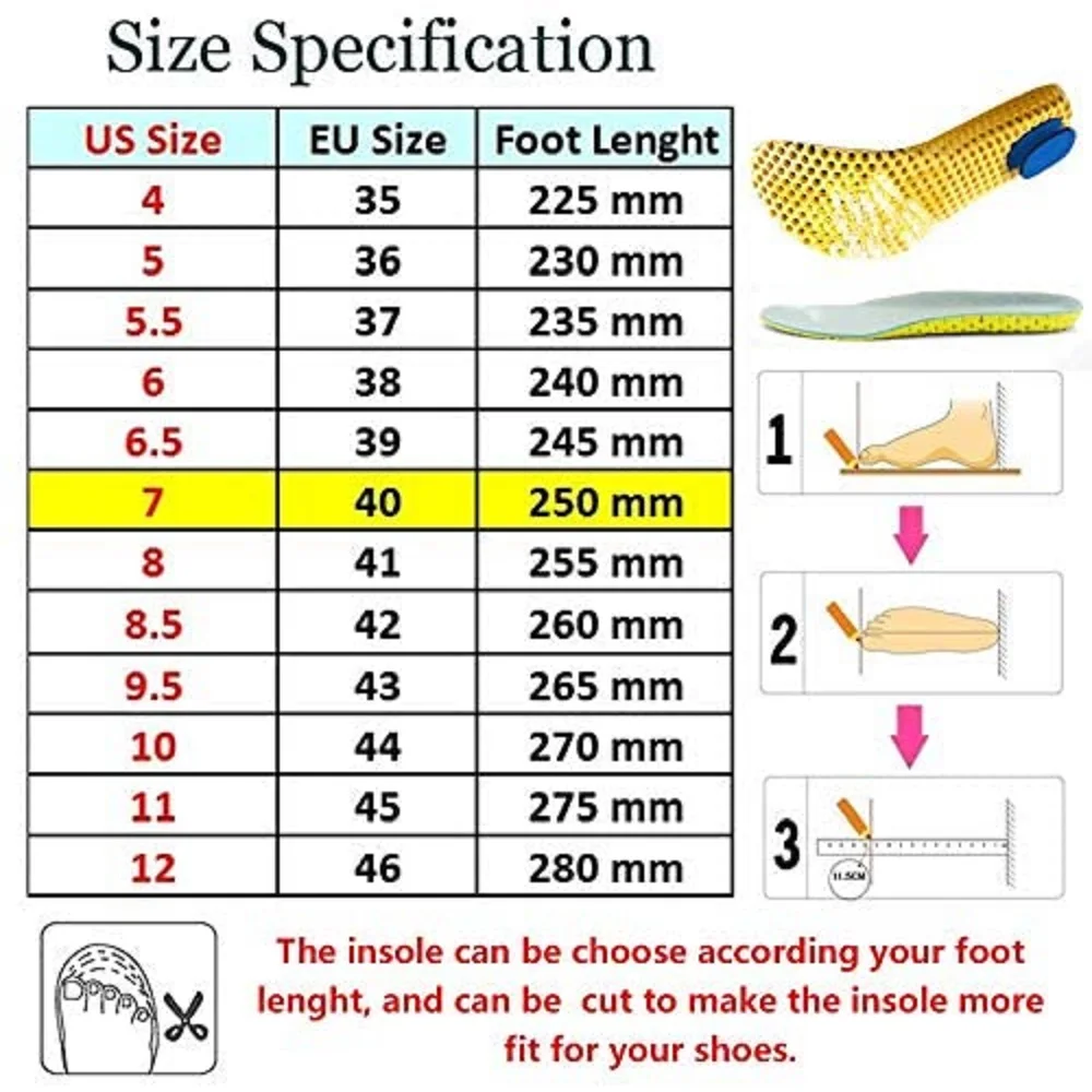 Palmilhas de sapato respirável sapatos de água inserções de sapatos esportivos palmilha substituição