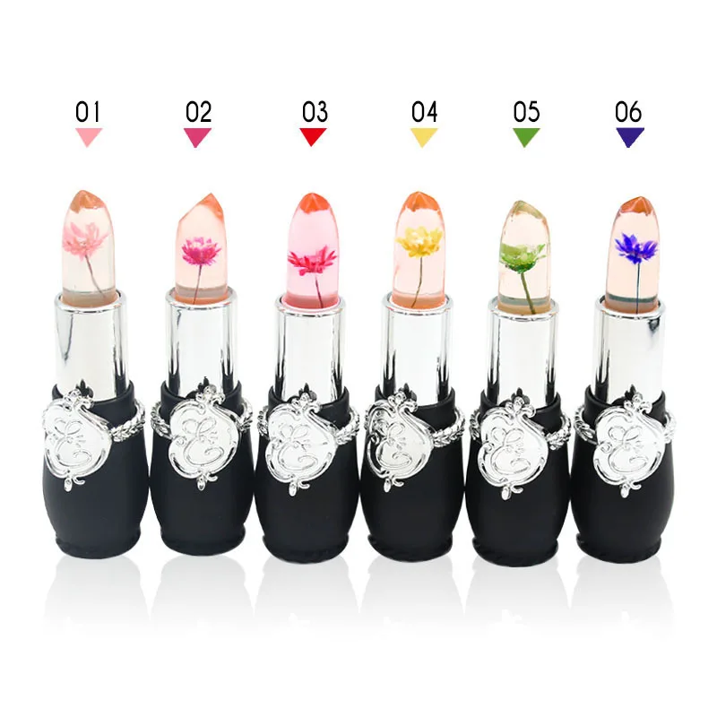 6 Color Lipstick Long Lasting Moisturizer Temperature Change Color Flower Lip Stick Transparent Jelly Lips Balm Makeup Lipsticks