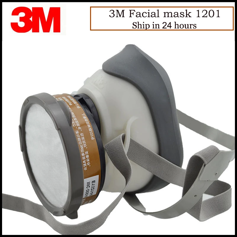 3M 1201 Half-face Painting Mask 4 in 1 set 3001 Gas Cartridges Spraying Mask Single Pot Double Filters G1201